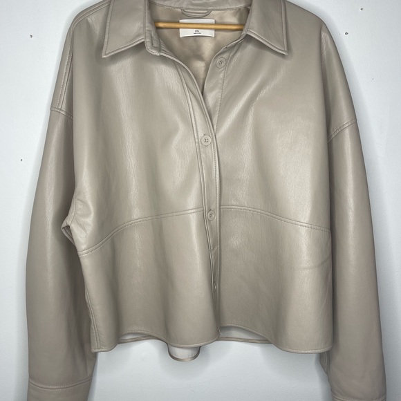 Babaton Pelli oversized leather button up shirt jacket - Picture 5 of 7